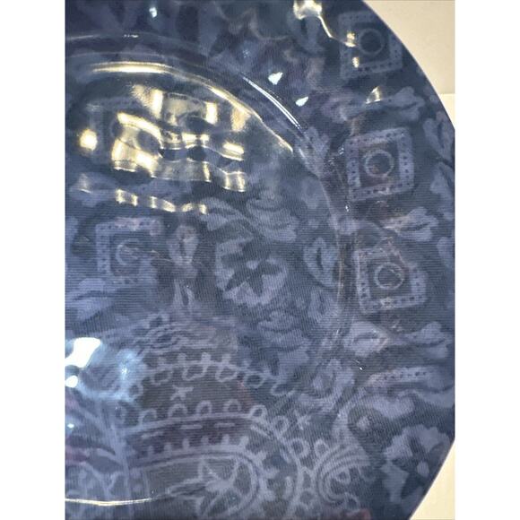 Set of 4 Southern Living Melamine Plates Navy Exclusively Dillards 9.25" - Picture 5 of 6